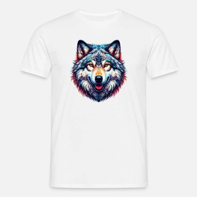 Wolf - Männer T-Shirt - Weiß