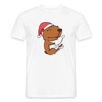 Capybara Capybara Capybaras Noël - T-shirt homme - blanc - Devant - AI Model Male 178 dark (178cm)
