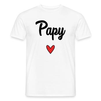PAPY. FÊTE DES PÈRES. BONNE FÊTE PAPY. JE T'AIME. - T-shirt homme - blanc - Devant - AI Model Male 178 dark (178cm)