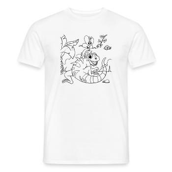 Page à colorier de la jungle d’Iguane illustrée à la main - T-shirt homme - blanc - Devant - AI Model Male 178 dark (178cm)