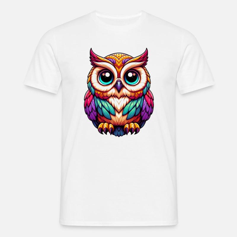 Eule - Männer T-Shirt - Weiß