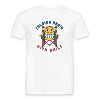 Smiling Folding Chair Illustration - Men's T-Shirt - white - Front - AI Model Male 178 dark (178cm)