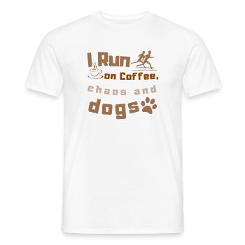 Run on Coffee and Chaos T-Shirt - Men's T-Shirt - white - Front - AI Model Male 178 dark (178cm)