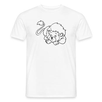 Lion Kawaii coloring page hand-illustrated - Men's T-Shirt - white - Front - AI Model Male 178 dark (178cm)