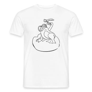 Frog Dragonfly coloring page hand-illustrated - Men's T-Shirt - white - Front - AI Model Male 178 dark (178cm)