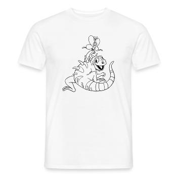 Page à colorier Iguana Kawaii illustrée à la main - T-shirt homme - blanc - Devant - AI Model Male 178 dark (178cm)
