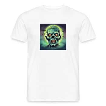 halloween, zombie, scary - Men's T-Shirt - white - Front - AI Model Male 178 dark (178cm)