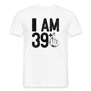 Noir Middle Finger: Red Fingertip - Men's T-Shirt - white - Front - AI Model Male 178 dark (178cm)