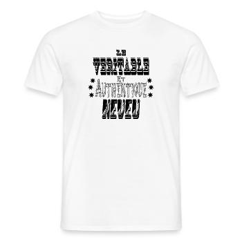 Le Véritable et Authentique Neveu - T-shirt homme - blanc - Devant - AI Model Male 178 dark (178cm)