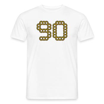 90. 90 ANS. 90e ANNIVERSAIRE. ANNIVERSAIRE 90 ANS. - T-shirt homme - blanc - Devant - AI Model Male 178 dark (178cm)
