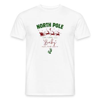 Livraison du Pôle Nord : Annonce Grossesse - T-shirt homme - blanc - Devant - AI Model Male 178 dark (178cm)