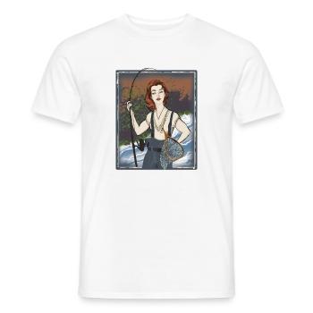 Starke Frau beim Angeln - Männer T-Shirt - Weiß - Vorne - AI Model Male 178 dark (178cm)