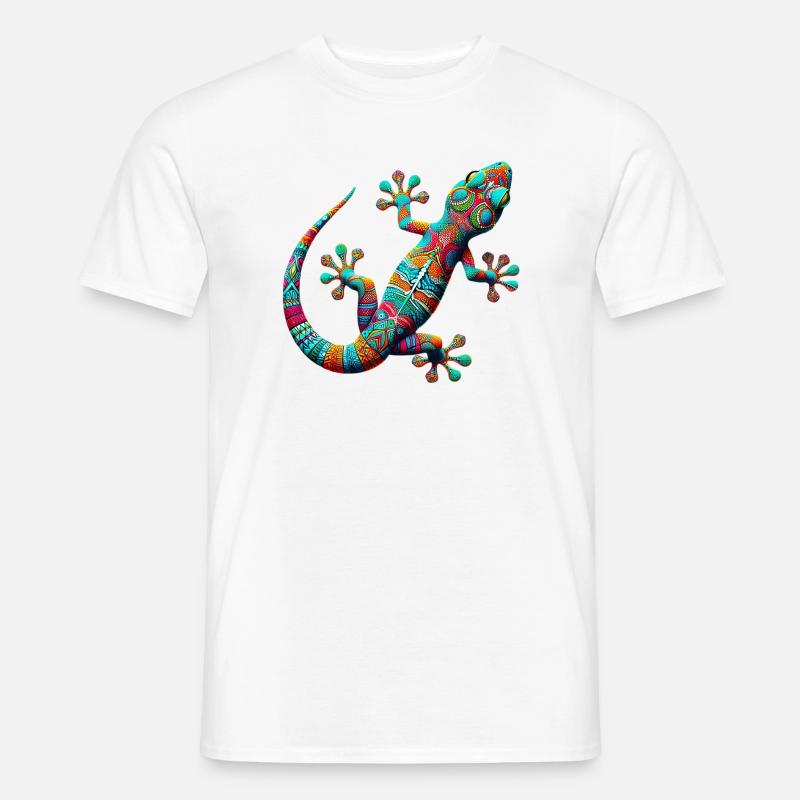 Gecko - Männer T-Shirt - Weiß