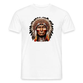 Amerikanisch, Indianer, Amerikaner - Männer T-Shirt - Weiß - Vorne - AI Model Male 178 dark (178cm)