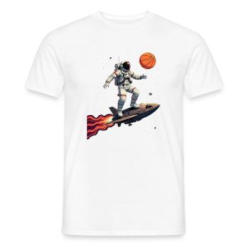 Basketball Astronaut Spaceship Gift - Men's T-Shirt - white - Front - AI Model Male 178 dark (178cm)