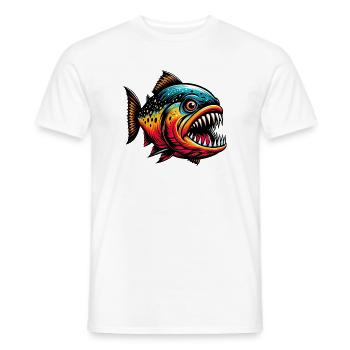 Piranha - Men's T-Shirt - white - Front - AI Model Male 178 dark (178cm)