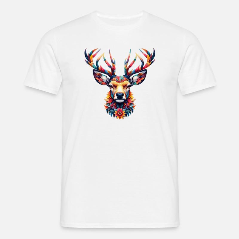 Hirsch - Männer T-Shirt - Weiß
