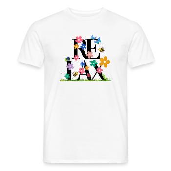 Entspannungsblumen - Männer T-Shirt - Weiß - Vorne - AI Model Male 178 dark (178cm)