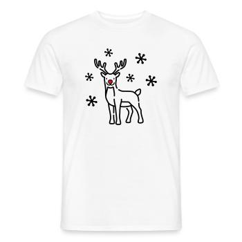Cerf de Noël Renne - T-shirt homme - blanc - Devant - AI Model Male 178 dark (178cm)