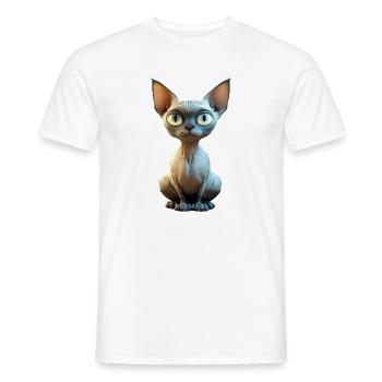 Chat Sphynx Chat Sphynx Chat Canadien Mignon Sphinx - T-shirt homme - blanc - Devant - AI Model Male 178 dark (178cm)