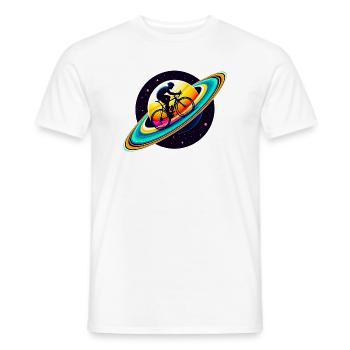 Cyclist on Saturn - Men's T-Shirt - white - Front - AI Model Male 178 dark (178cm)
