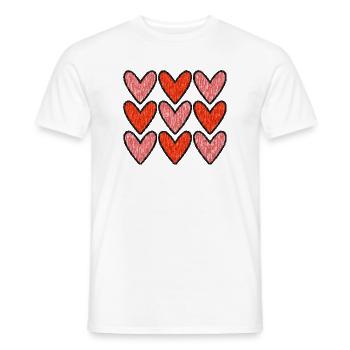 HEART. DAD. MOM. Bachelorette party. BEBE. CHILD. HEART. FEAST - Men's T-Shirt - white - Front - AI Model Male 178 dark (178cm)