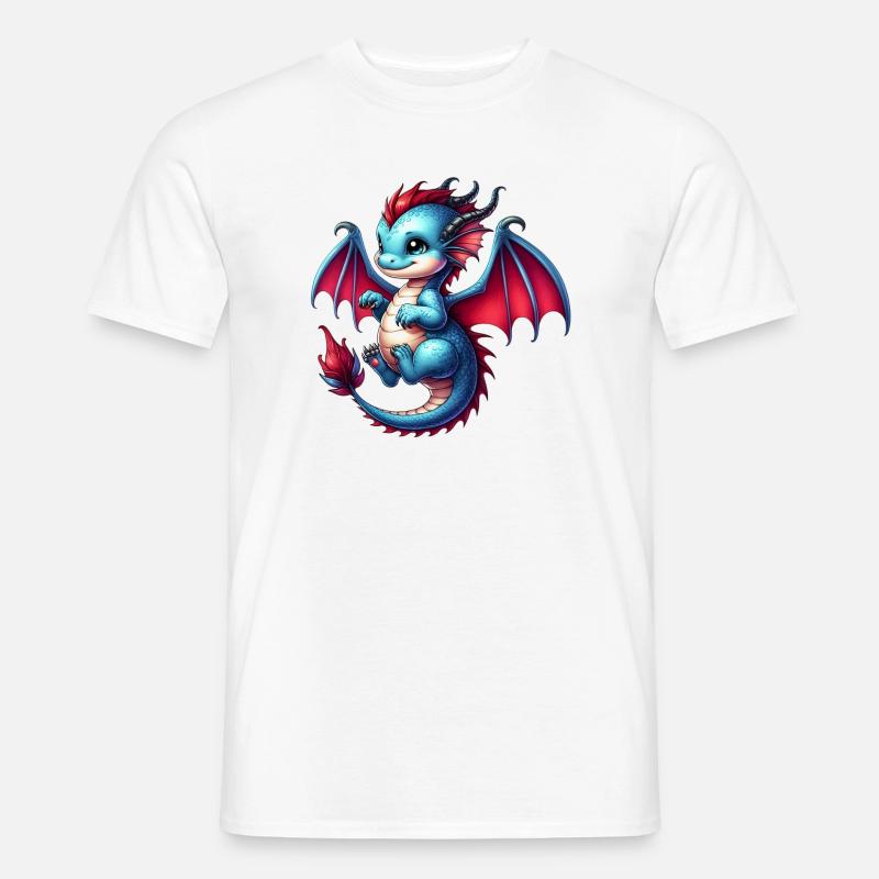 Drache - Männer T-Shirt - Weiß