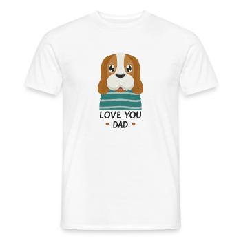 Hund - Hab dich lieb Papa - Männer T-Shirt - Weiß - Vorne - AI Model Male 178 dark (178cm)