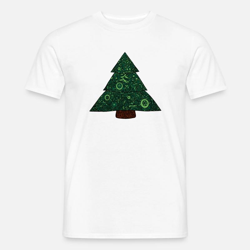 Mandala Weihnachtsbaum - Männer T-Shirt - Weiß
