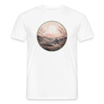 Sanfte Mondlandschaft im Zen-Stil - Männer T-Shirt - Weiß - Vorne - AI Model Male 178 dark (178cm)