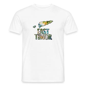 Carte à l’aquarelle du Timor oriental - T-shirt homme - blanc - Devant - AI Model Male 178 dark (178cm)