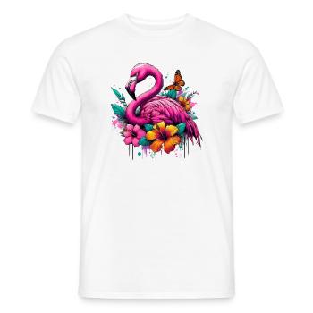 Flamant - T-shirt homme - blanc - Devant - AI Model Male 178 dark (178cm)