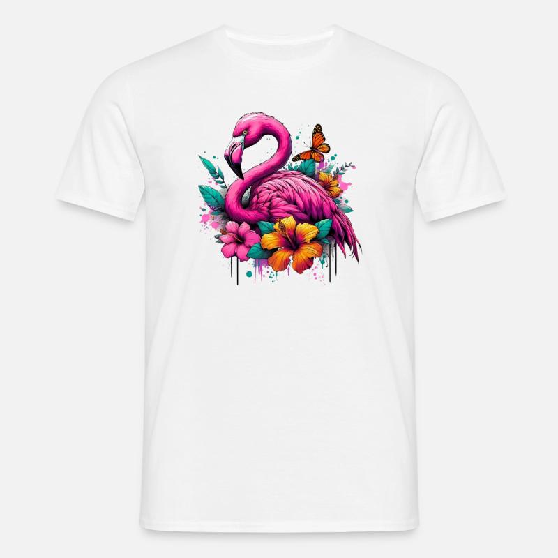Flamingo - Männer T-Shirt - Weiß