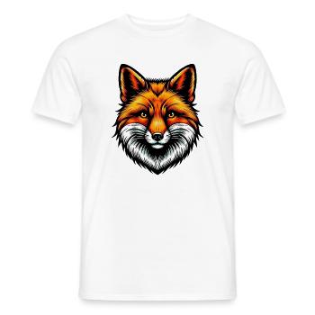 Fox - Men's T-Shirt - white - Front - AI Model Male 178 dark (178cm)