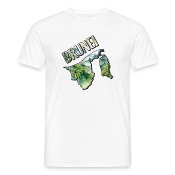 Aquarell Landkarte Brunei - Männer T-Shirt - Weiß - Vorne - AI Model Male 178 dark (178cm)