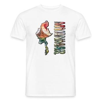 Watercolor Map Myanmar - Men's T-Shirt - white - Front - AI Model Male 178 dark (178cm)