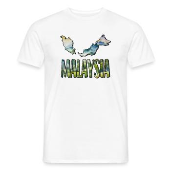Aquarell Landkarte Malaysia - Männer T-Shirt - Weiß - Vorne - AI Model Male 178 dark (178cm)
