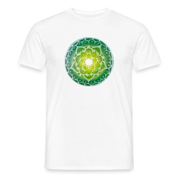 Green mandala with spiritual pattern - Men's T-Shirt - white - Front - AI Model Male 178 dark (178cm)