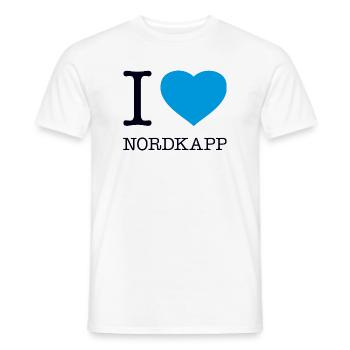 I LOVE NORDKAPP Norway Norwegen - Men's T-Shirt - white - Front - AI Model Male 178 dark (178cm)