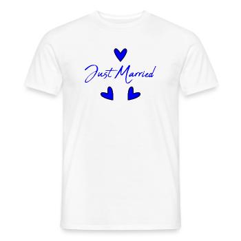 GERADE VERHEIRATET. Junggesellinnenabschied. VALENTINSTAG. PAAR - Männer T-Shirt - Weiß - Vorne - AI Model Male 178 dark (178cm)