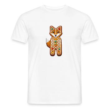 Fuchs im Lebkuchen Stil– Kreatives Weihnachtsmotiv - Männer T-Shirt - Weiß - Vorne - AI Model Male 178 dark (178cm)