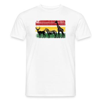 Silhouettes de la savane aux couleurs rastafaries - T-shirt homme - blanc - Devant - AI Model Male 178 dark (178cm)