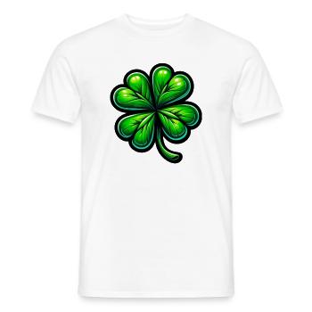 Trèfle à quatre feuilles - T-shirt homme - blanc - Devant - AI Model Male 178 dark (178cm)