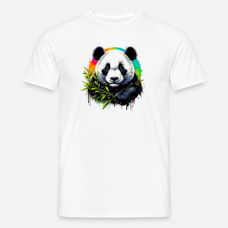 Panda - Männer T-Shirt - Weiß