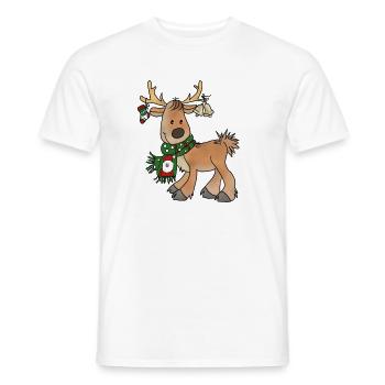 Weihnachtsren - Männer T-Shirt - Weiß - Vorne - AI Model Male 178 dark (178cm)
