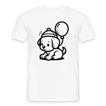 Hundewelpe - Männer T-Shirt - Weiß - Vorne - AI Model Male 178 dark (178cm)
