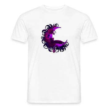 Mondsichel, Rosenblüte, Katzen motiv, Ranken - Männer T-Shirt - Weiß - Vorne - AI Model Male 178 dark (178cm)