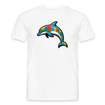 Dolphin - Men's T-Shirt - white - Front - AI Model Male 178 dark (178cm)