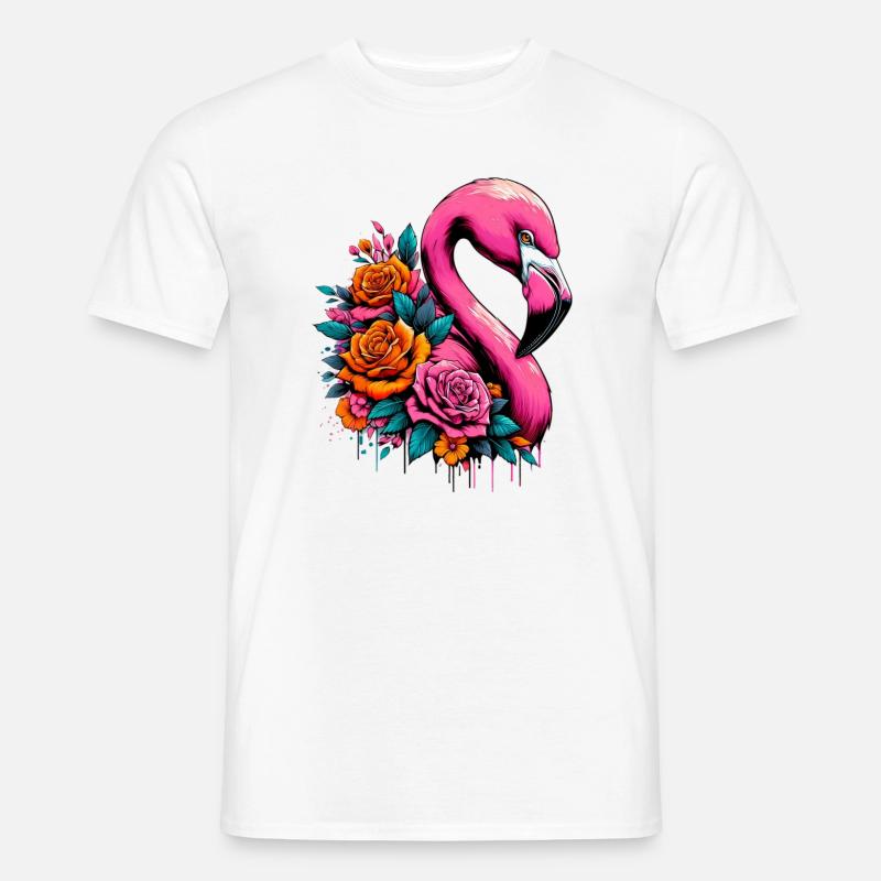 Flamingo - Männer T-Shirt - Weiß