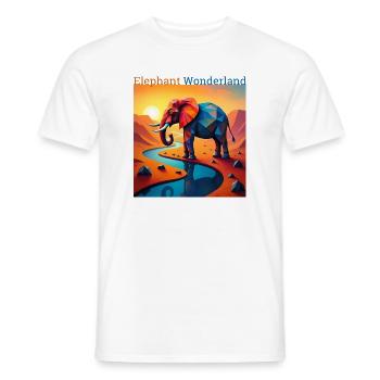 Geometric Elephant Wonderland - Men's T-Shirt - white - Front - AI Model Male 178 dark (178cm)